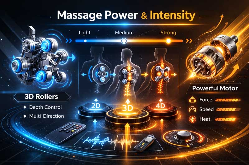 تفاوت در قدرت ماساژ